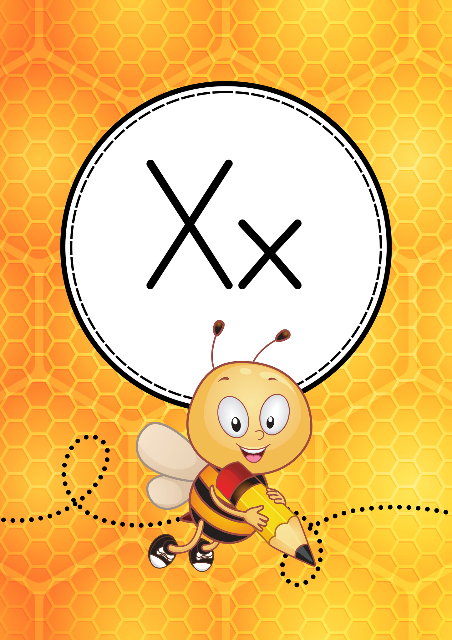 Bee-Themed A4 Alphabet Letters – Upper & Lowercase (PDF Download)