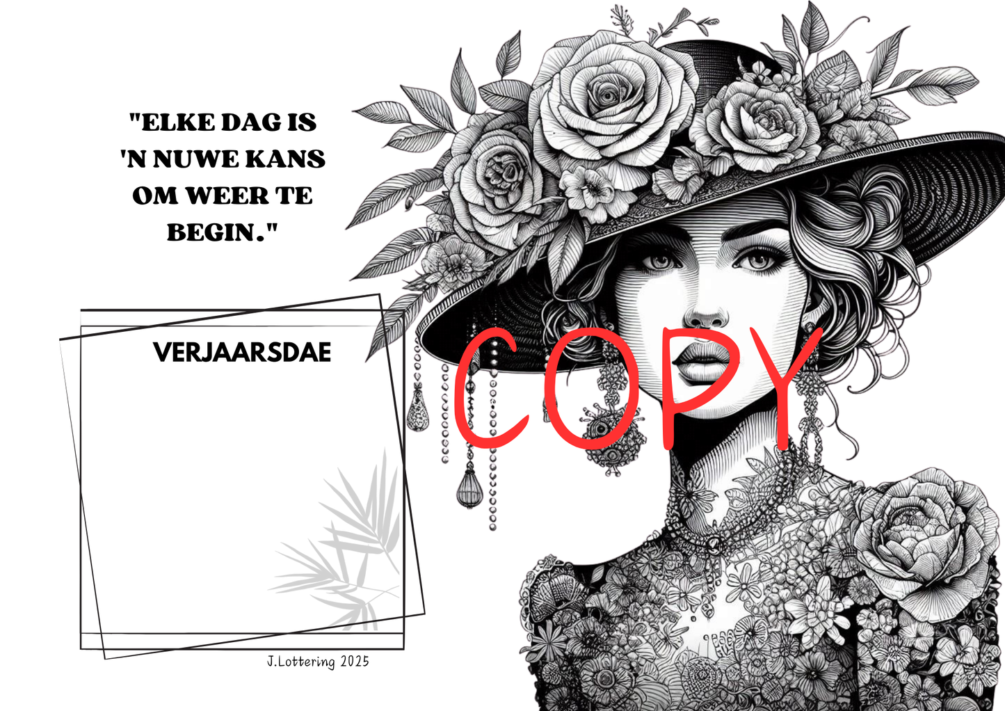 Elegante Dame Kalender 2025 - Afrikaans