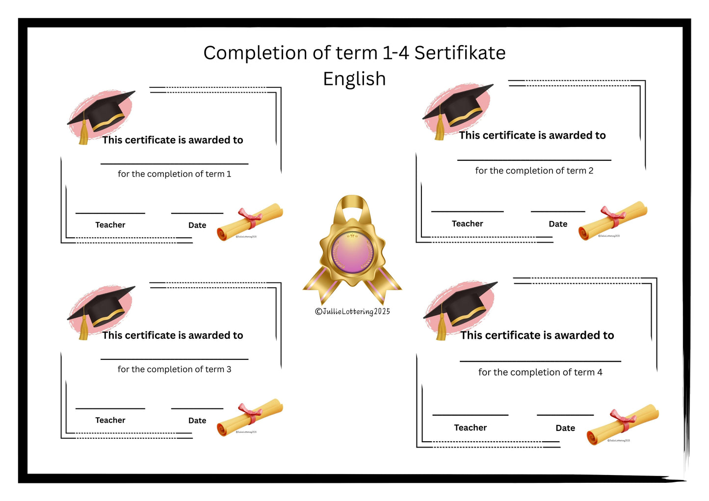 Term Completion Certificate - English - 2025