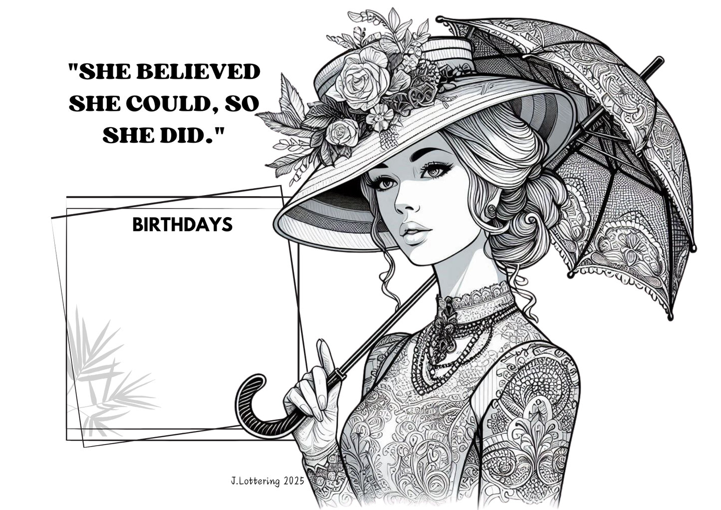 Elegant Lady Calendar 2025