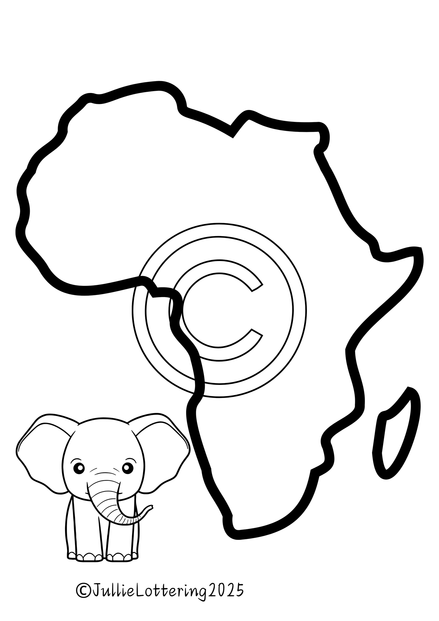 Africa outline Template