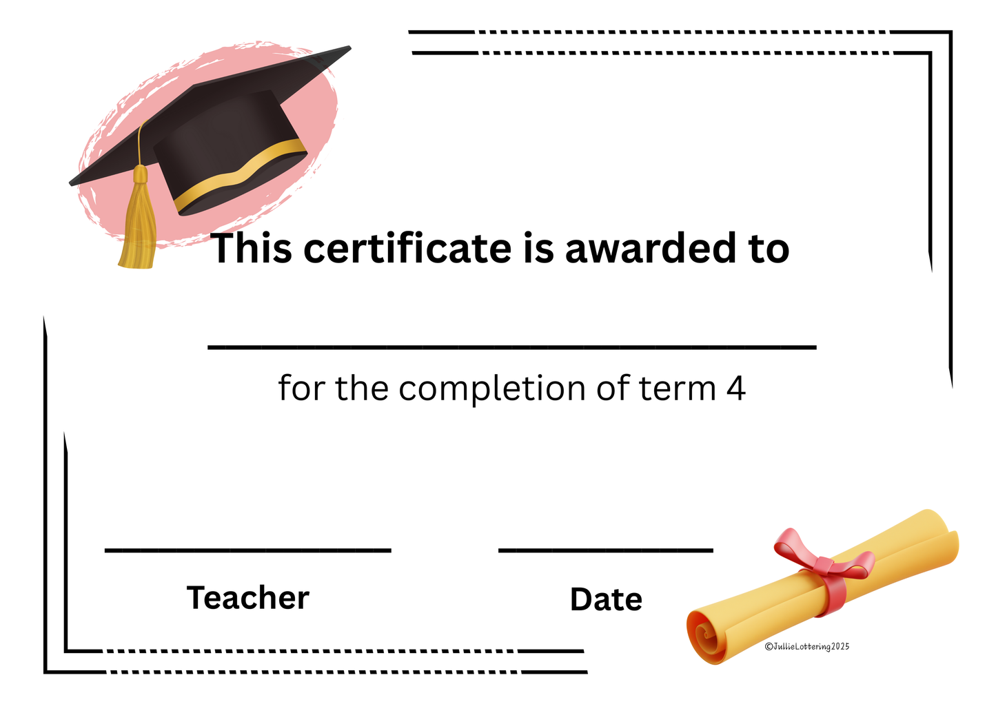Term Completion Certificate - English - 2025