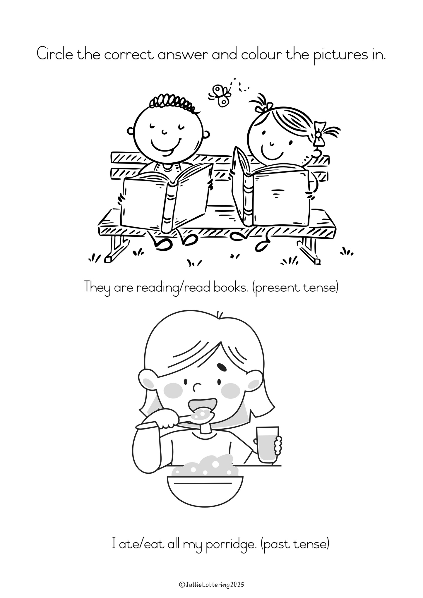 Past and Present tense - Grade 4 workbook