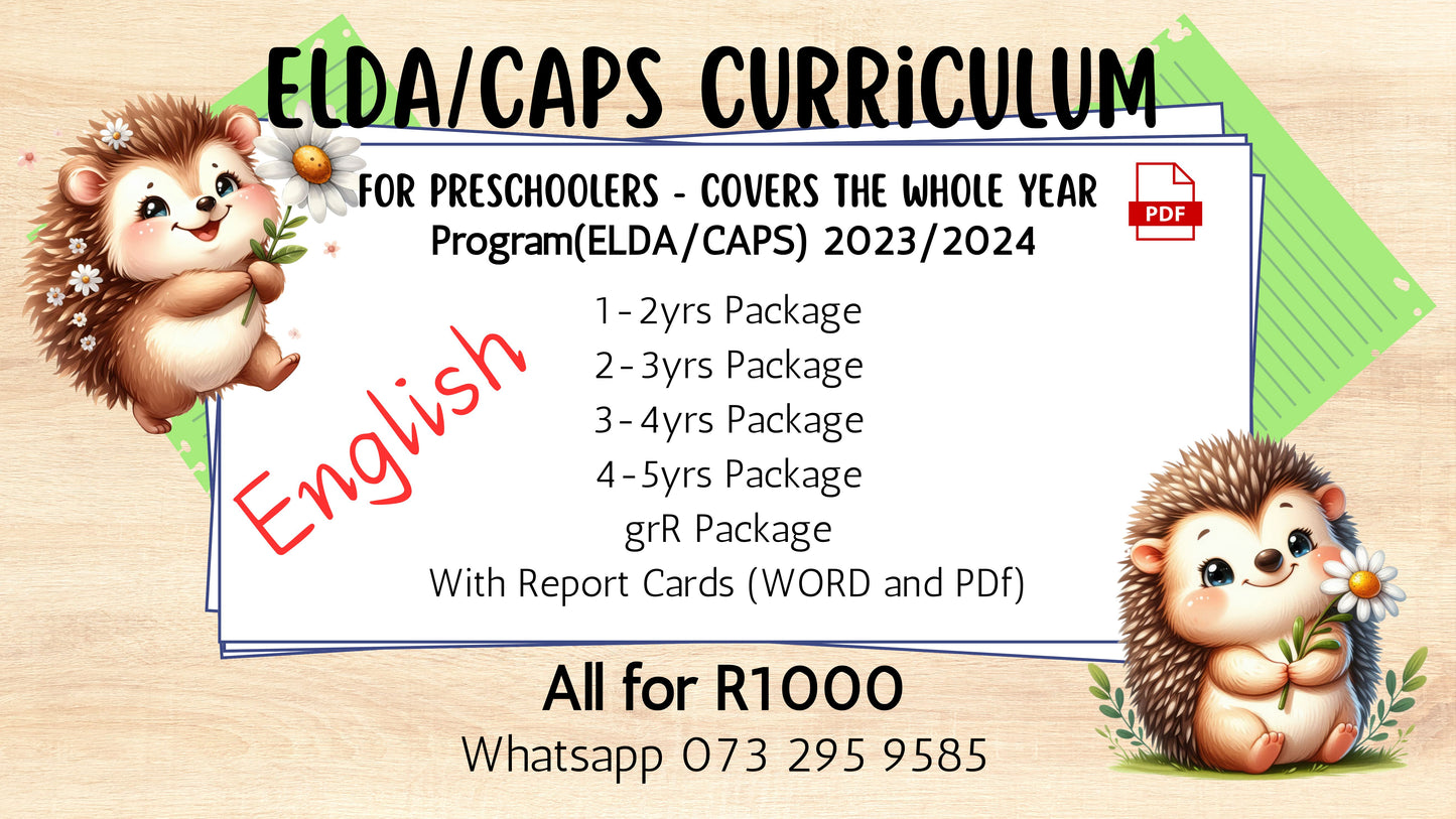Complete Preschool Curriculum 2023/2024 English