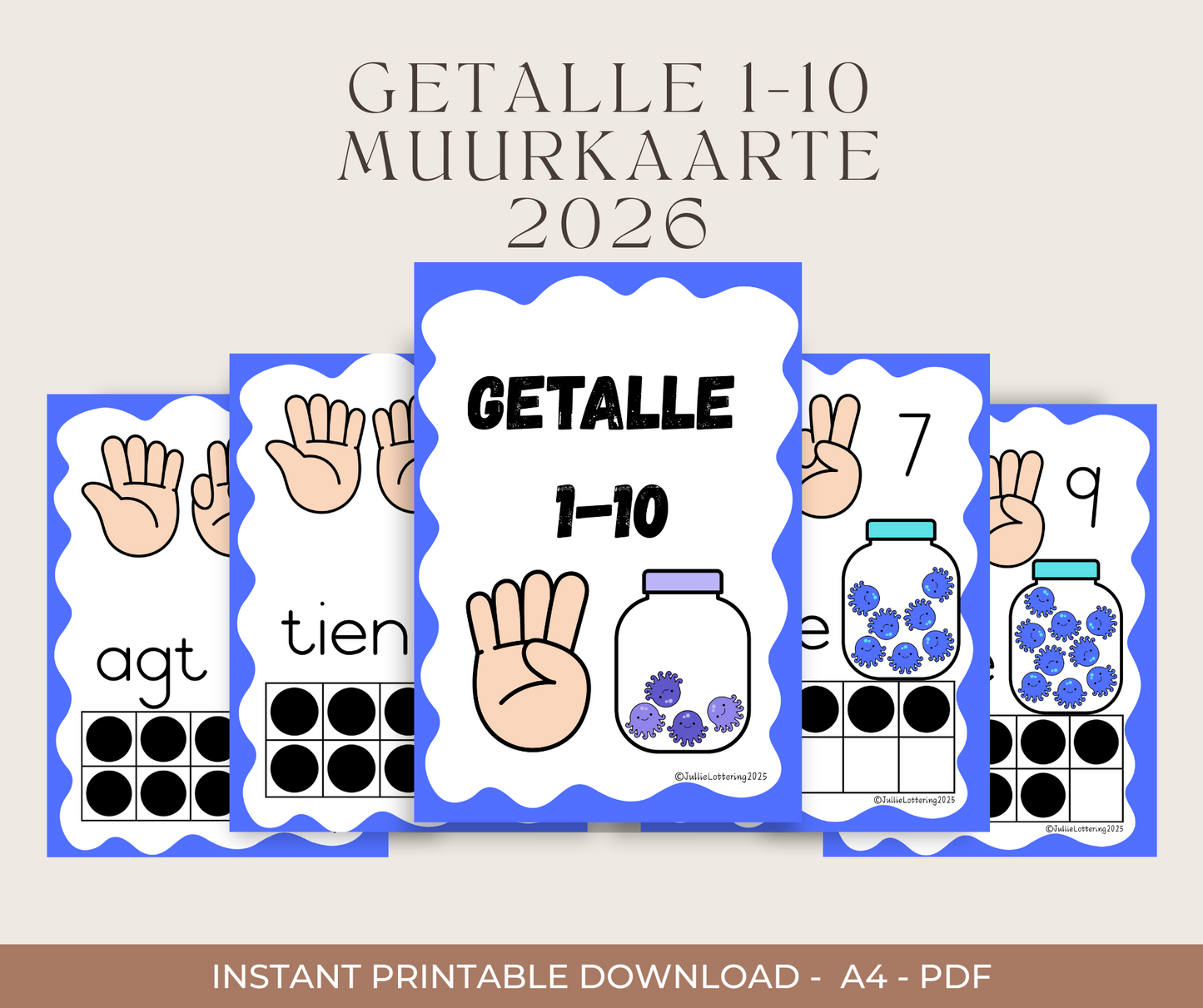Getalle 1-10 Muurkaarte (Afrikaans) 2026