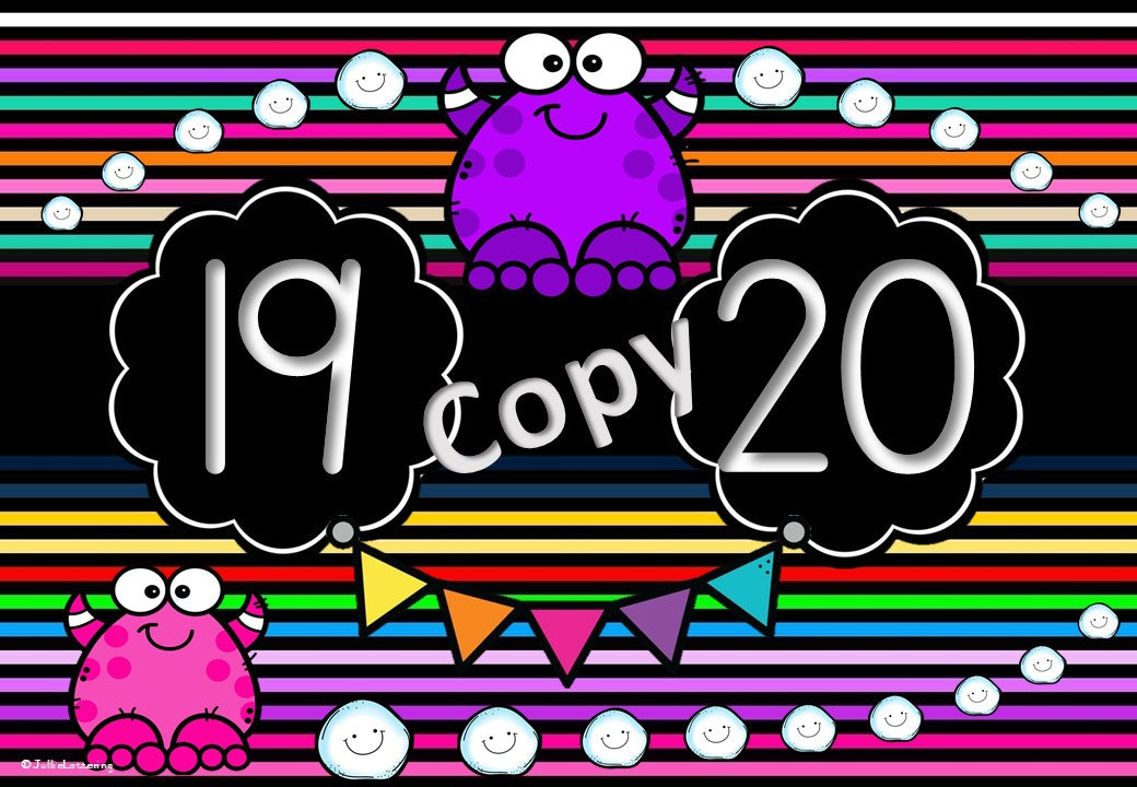 Monster Number Line 1-20 Afr and ENg
