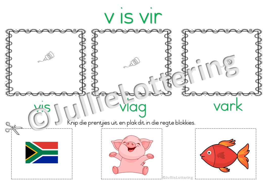 Alfabet v-klank boekie Afrikaans