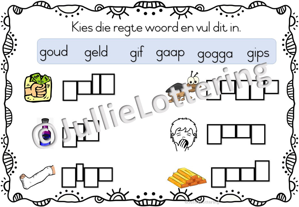 Alfabet boekie g-klank Afrikaans
