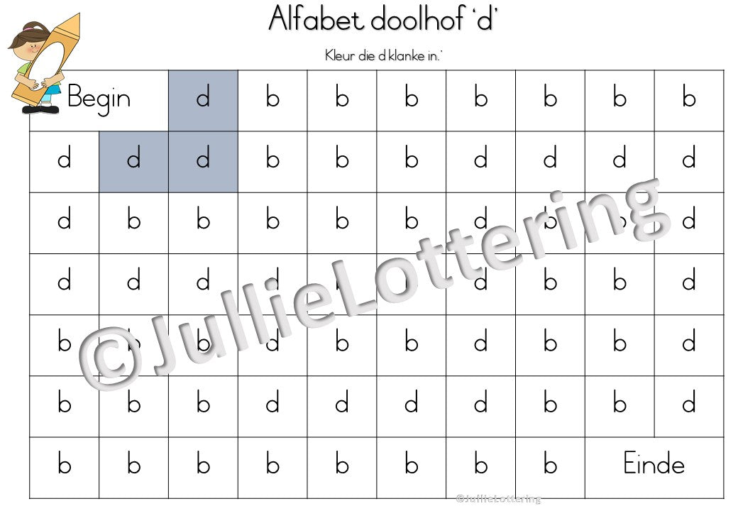 Alfabet d-klank boekie Afrikaans