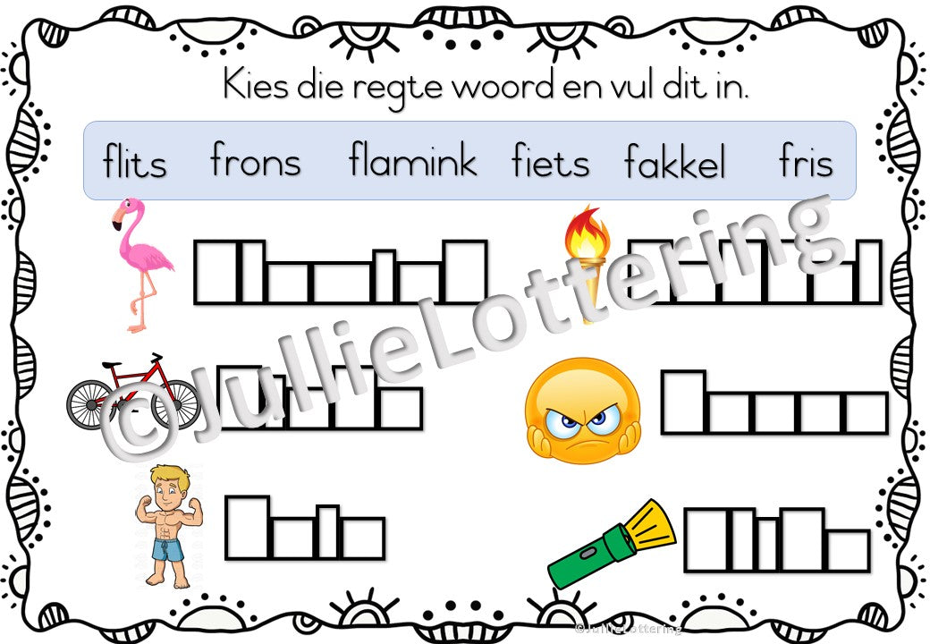 Alfabet boekie f-klank/letter Afrikaans