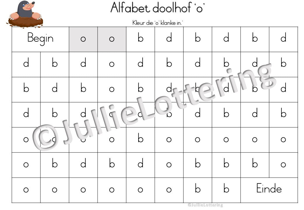 Alfabet o-klank boekie Afrikaans