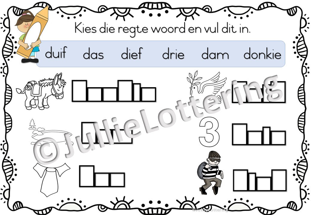 Alfabet d-klank boekie Afrikaans