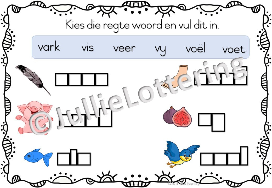 Alfabet v-klank boekie Afrikaans