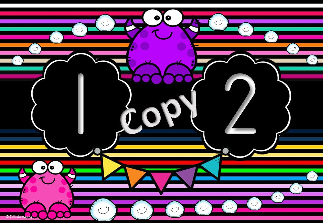 Monster Number Line 1-20 Afr and ENg