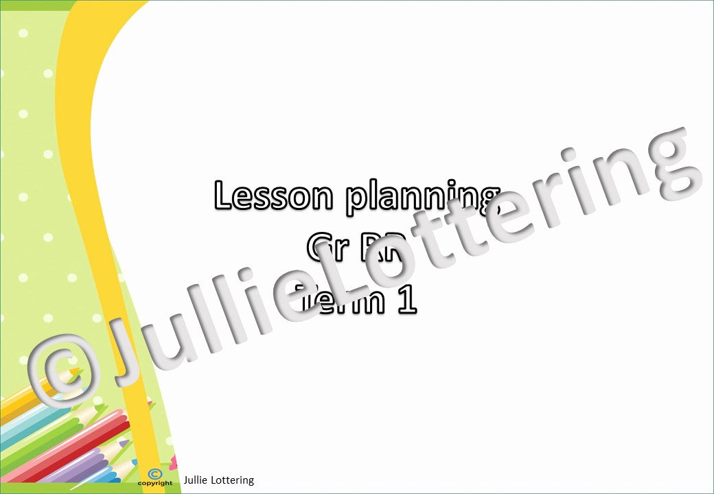 4-5yrs Lesson planning term 1 English