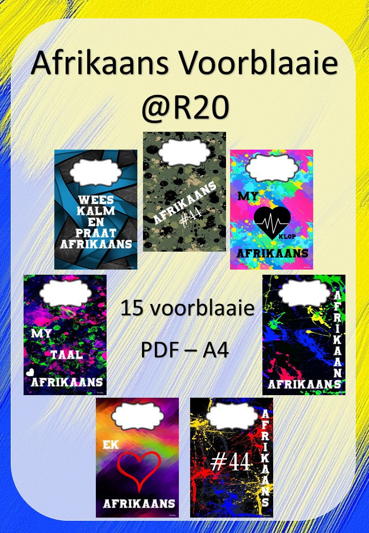 Afrikaans Taal Voorblaaie A4