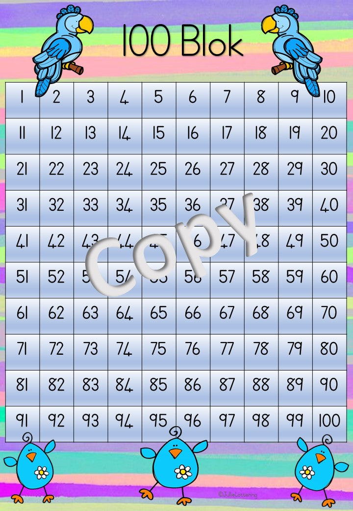 100 Block Blue Bird THeme Afr and ENg
