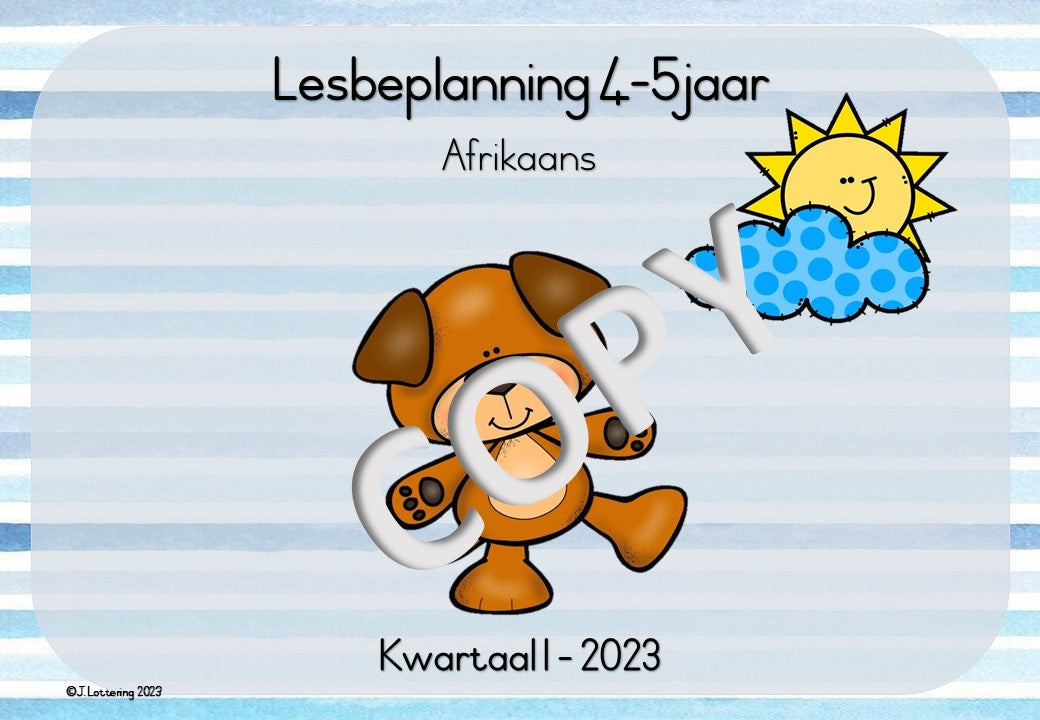 4-5jaar Lesbeplanning Kwartaal 1 - AFrikaans 2023
