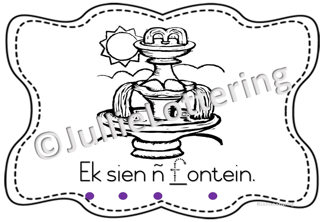 Alfabet boekie f-klank/letter Afrikaans