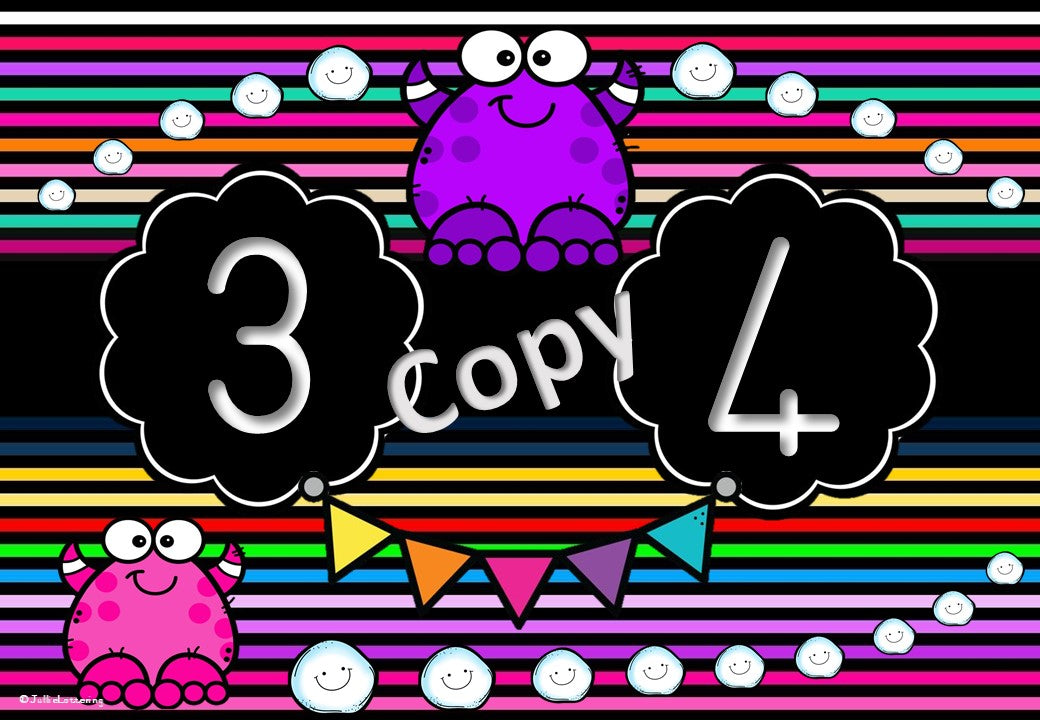 Monster Number Line 1-20 Afr and ENg