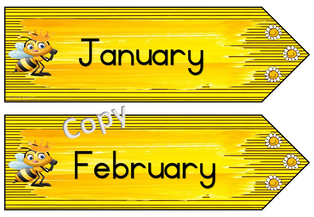 Months of the year - Bee Theme