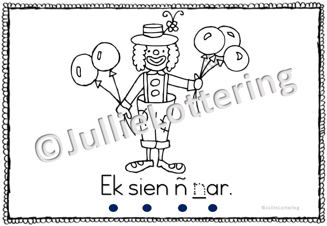Alfabet n-klank boekies Afrikaans
