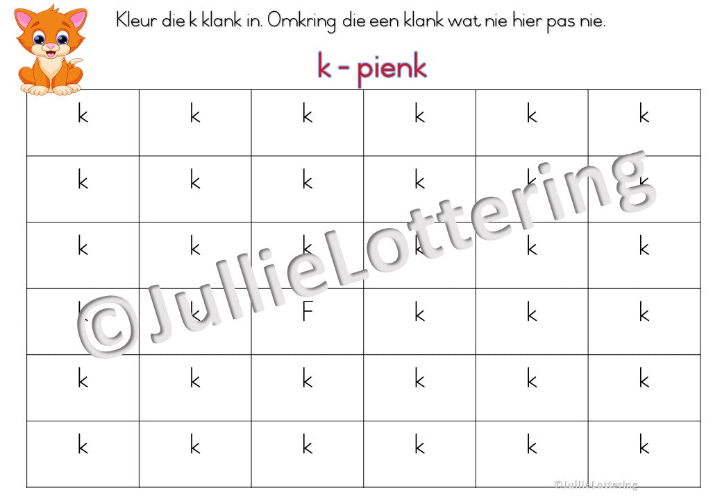 Alfabet boekie k-klank