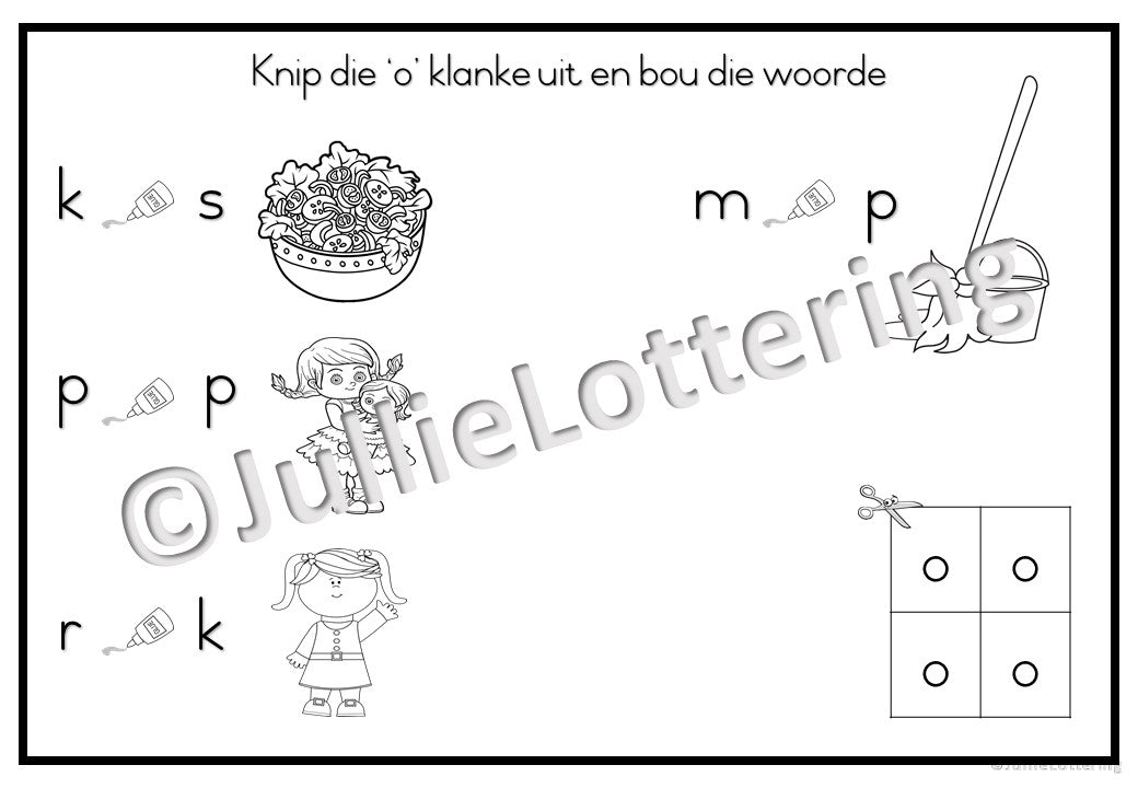 Alfabet o-klank boekie Afrikaans