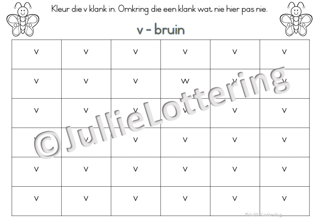 Alfabet v-klank boekie Afrikaans