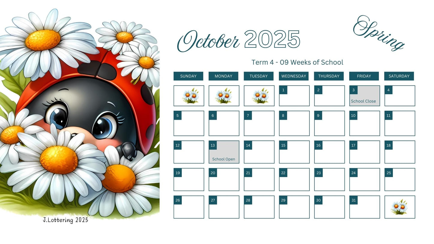 2025 Ladybird Calendar - Engels