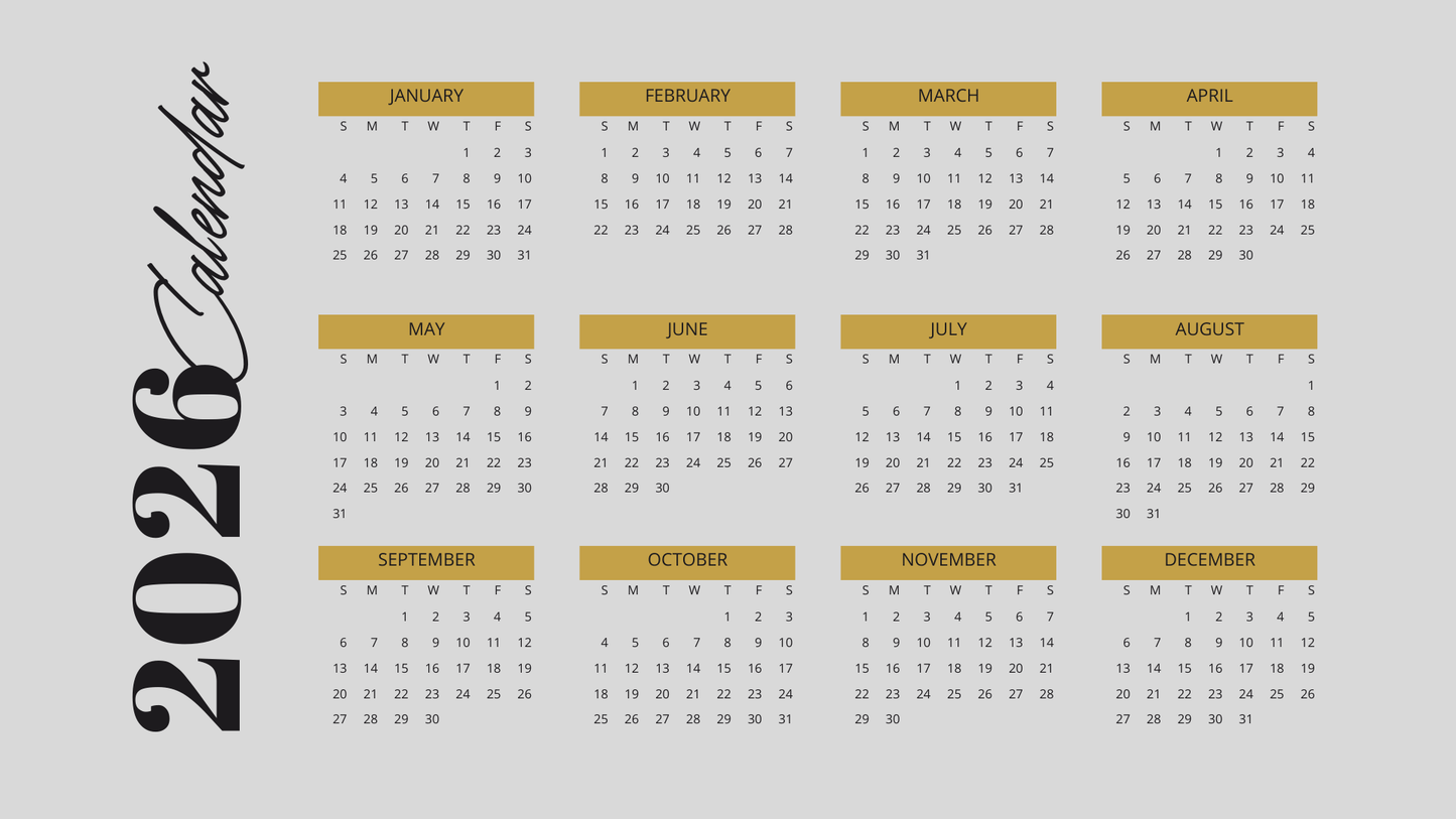 Calendar 2025 Palms