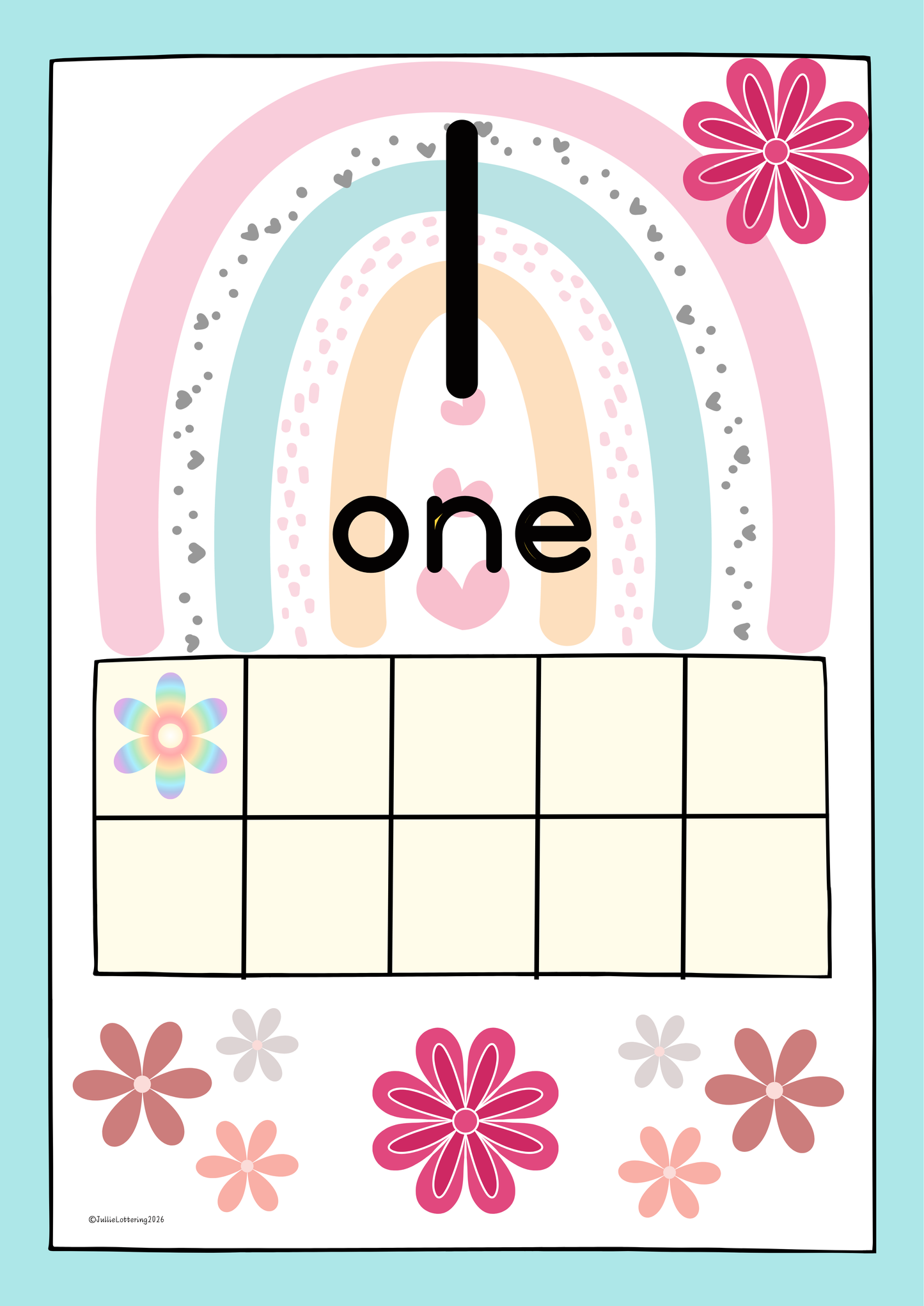 Boho Flower Numbers 1–10 Posters (Printable PDF)