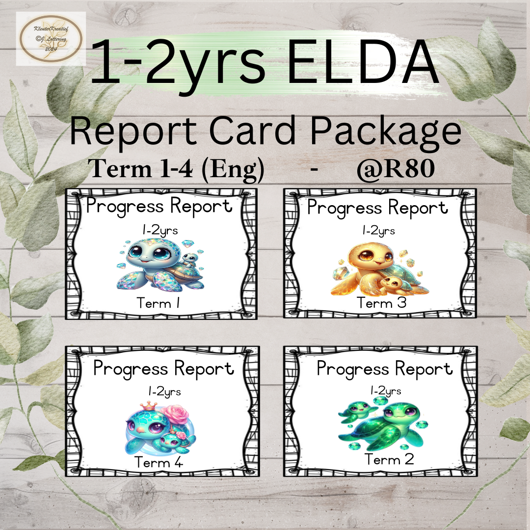 1-2yrs Report cards Term 1-4  2024 (English)