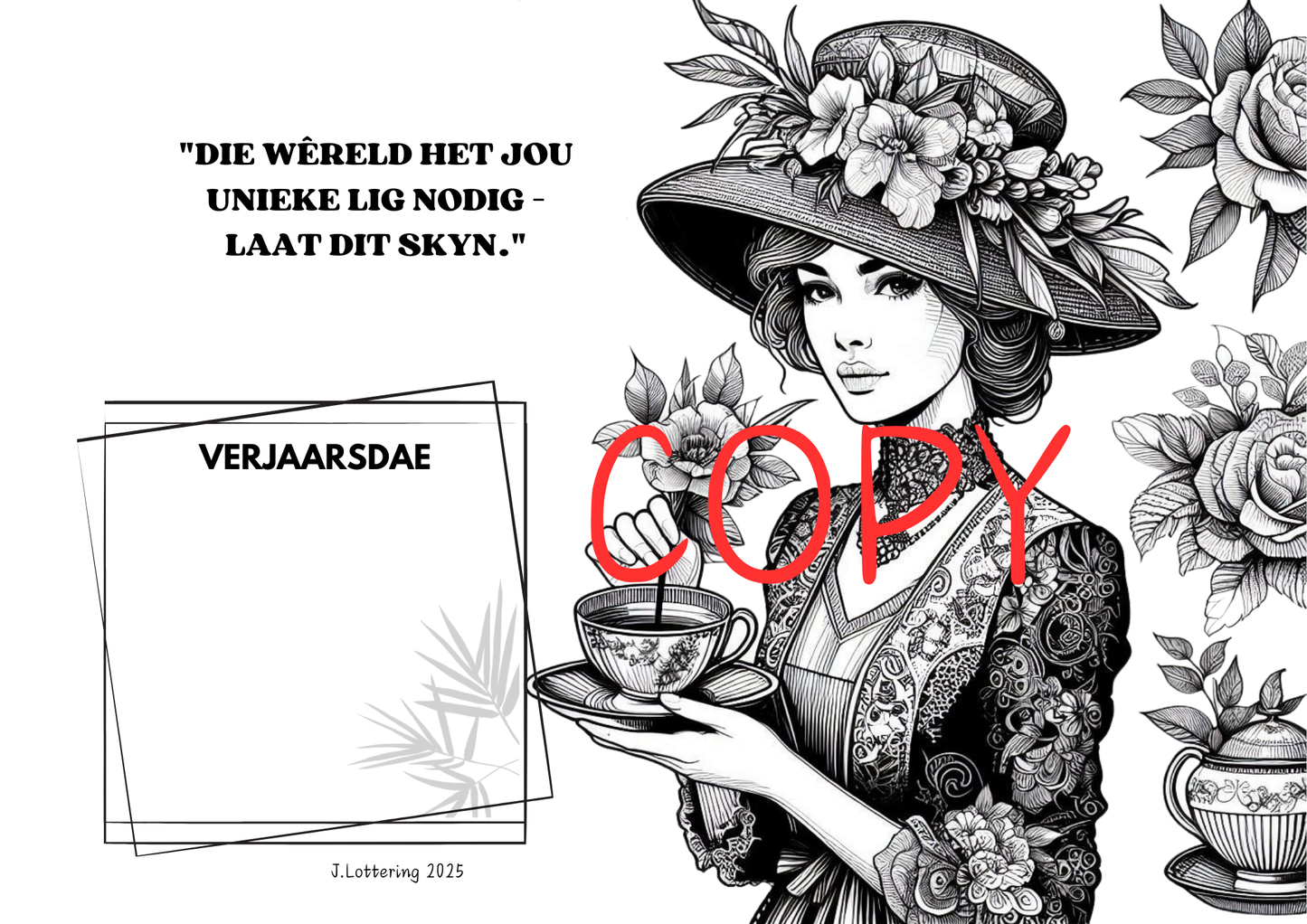 Elegante Dame Kalender 2025 - Afrikaans