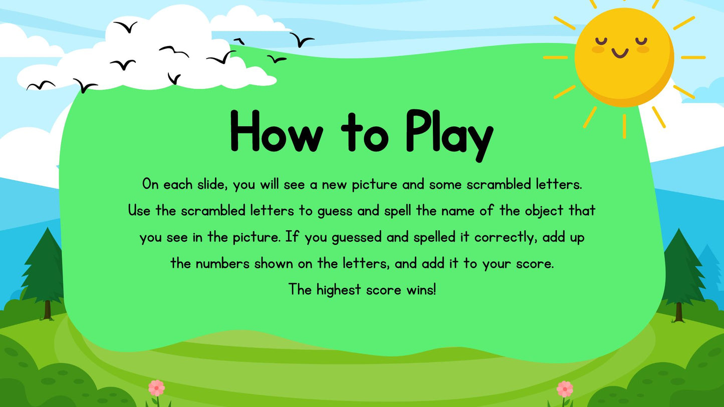 English Spelling Words Game