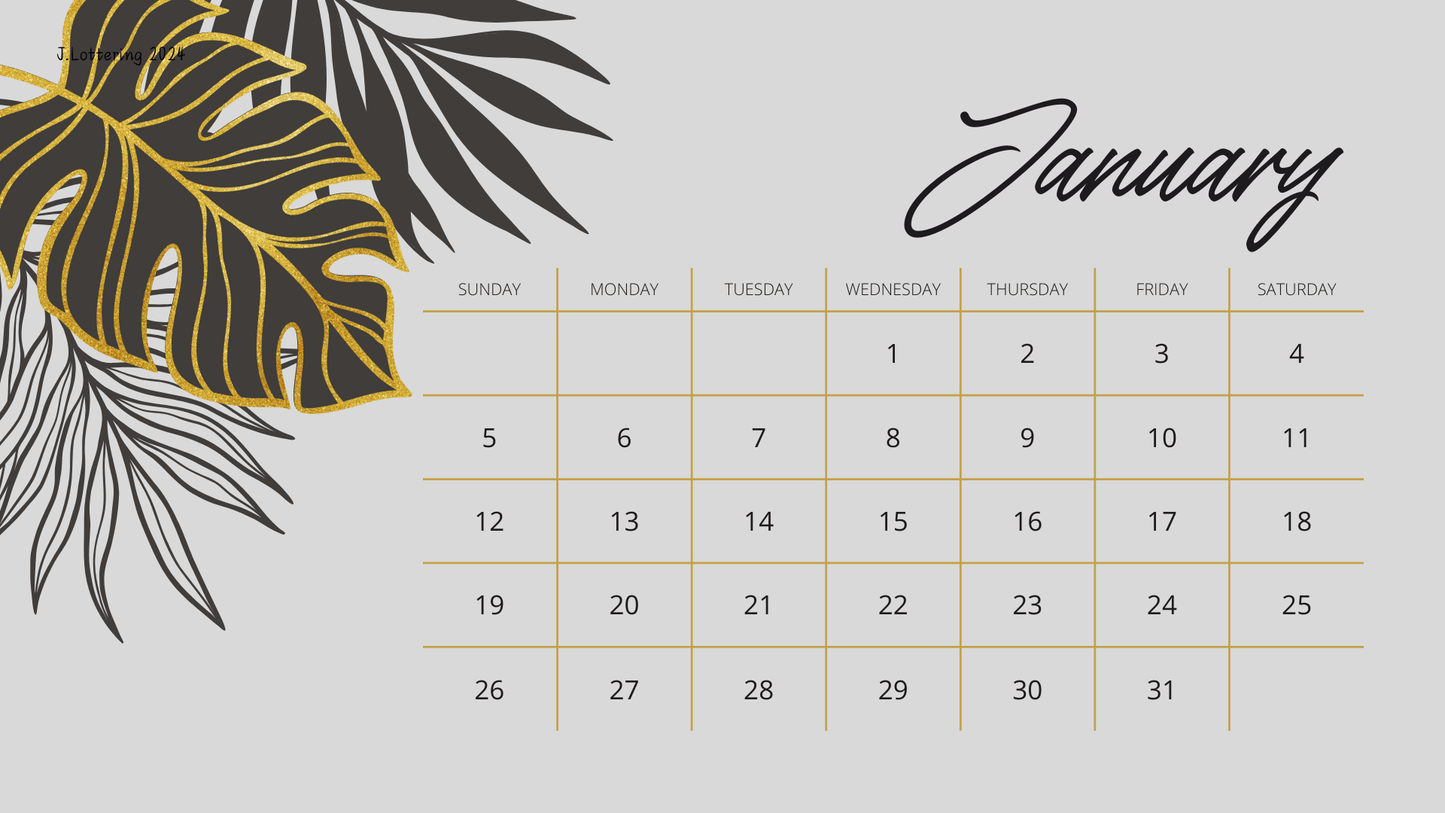 Calendar 2025 Palms