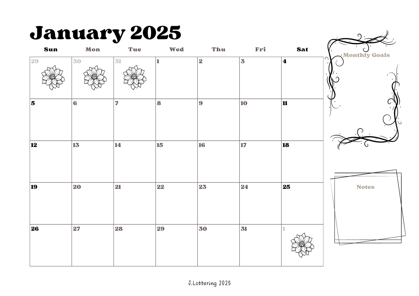 Elegant Lady Calendar 2025