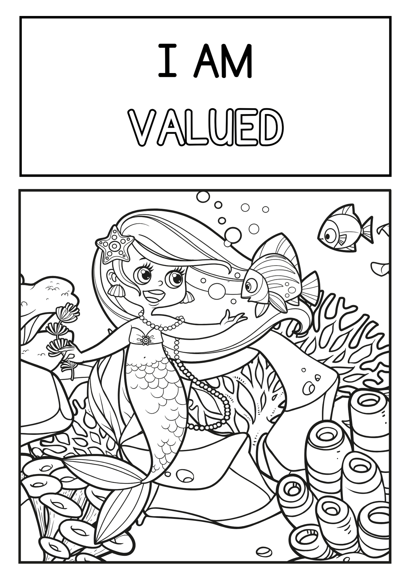 Mermaid Affirmation Colouring book