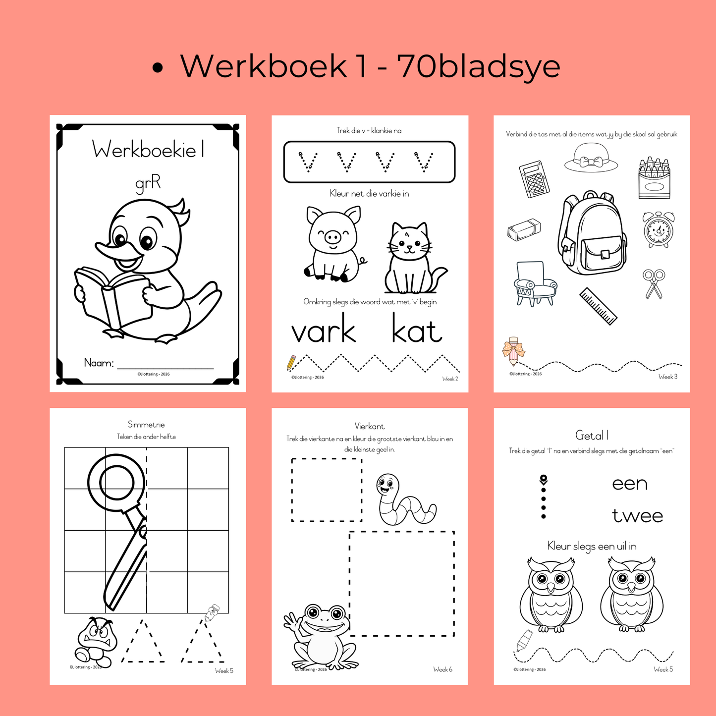 Graad R CAPS Werkboek Bundel – Kwartaal 1–4 Drukbare PDF (2026)