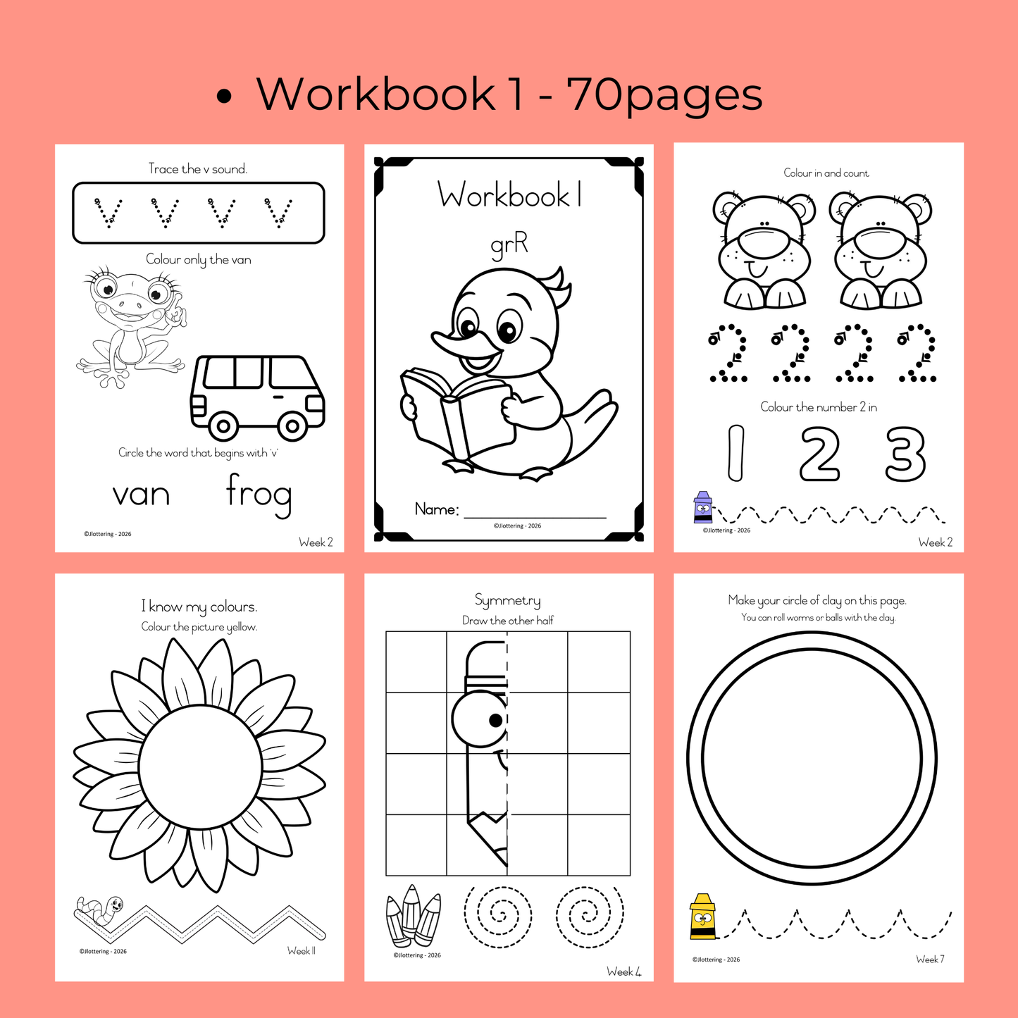 Grade R CAPS Workbook Bundle – Term 1–4 Printable PDFs (2026)