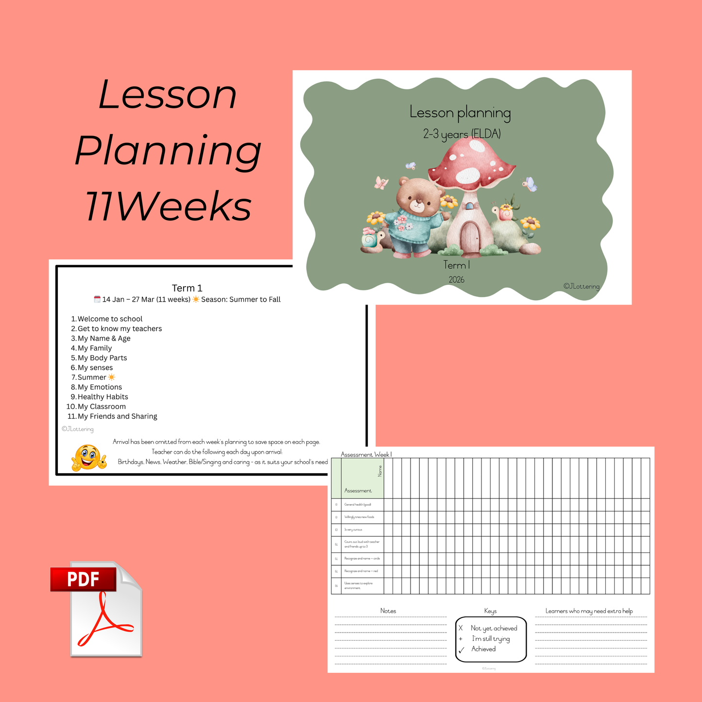 2–3yrs Term 1 Curriculum (2026) | ELDA | English | Lesson Plans + Workbook + Reports