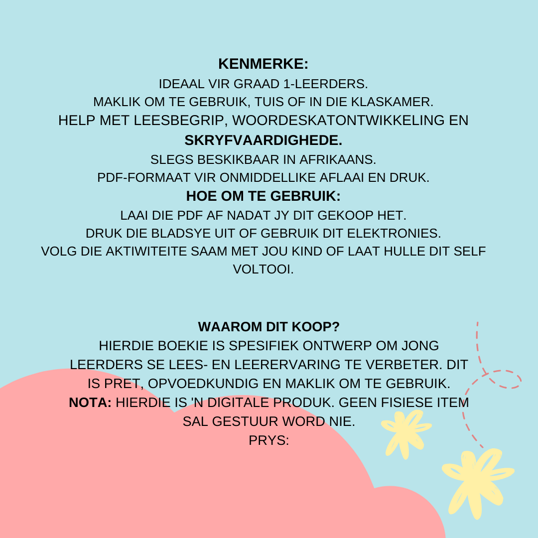 Begripslees boekie - Graad 1/2