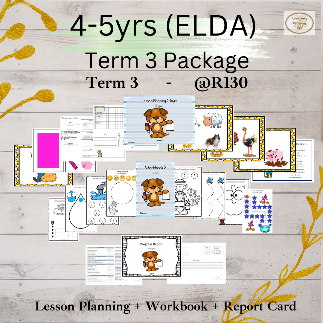 4-5yrs Lesson plan, workbook and report card Term 3