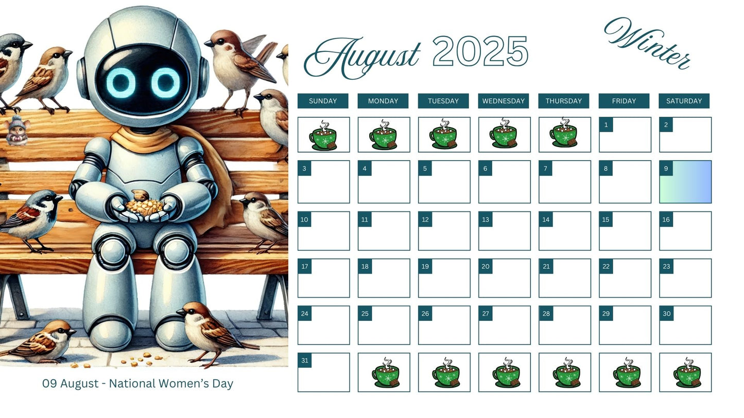 2025 Seasons - Robot Theme Calendar/Planner