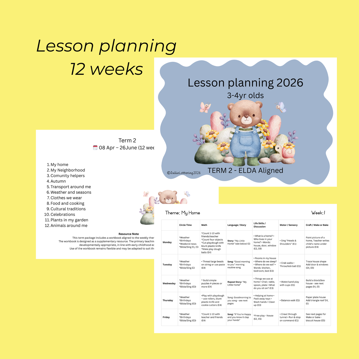 3–4 Year Old Preschool Curriculum – Term 2 (ELDA Aligned 2026)
