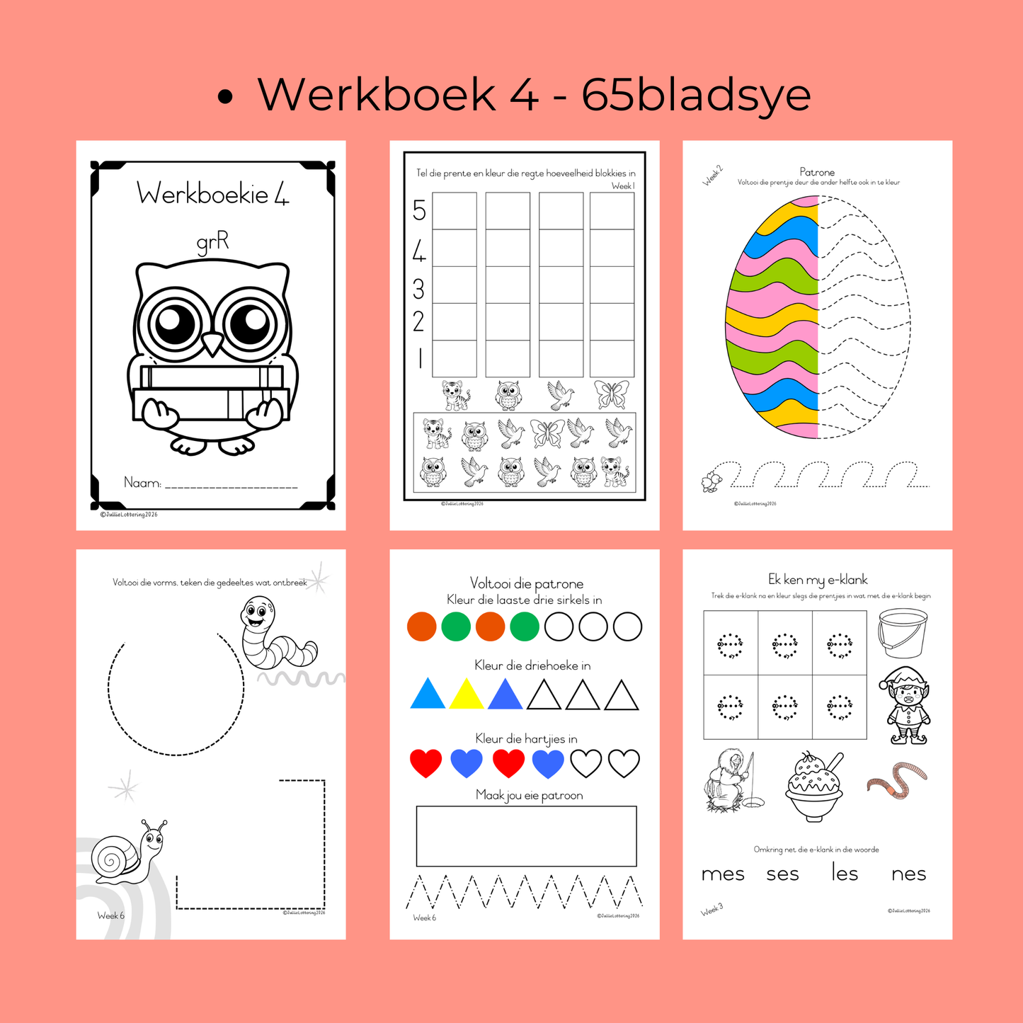Graad R CAPS Werkboek Bundel – Kwartaal 1–4 Drukbare PDF (2026)