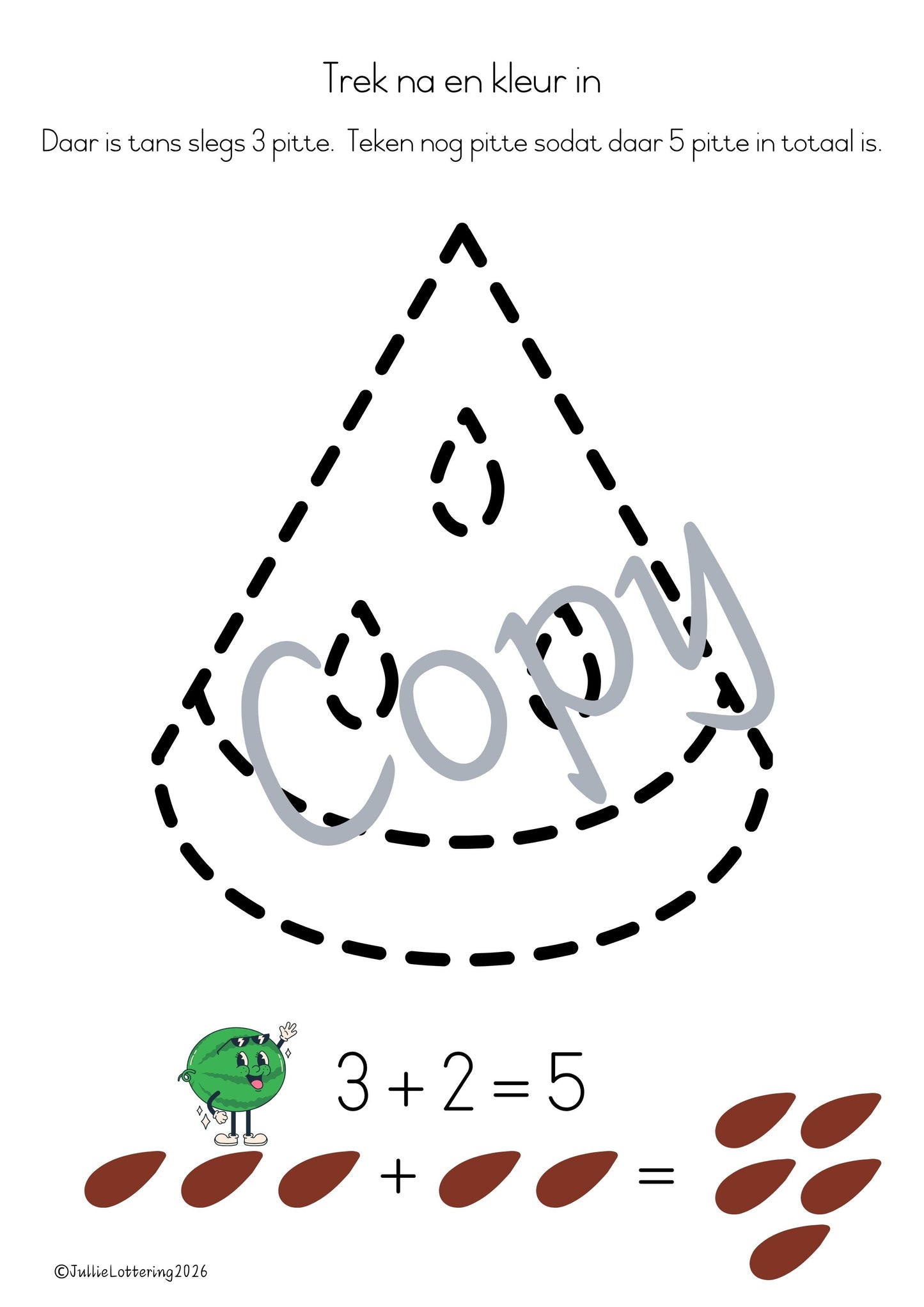 Optel met getalle 1-5 (Afrikaans) 2026