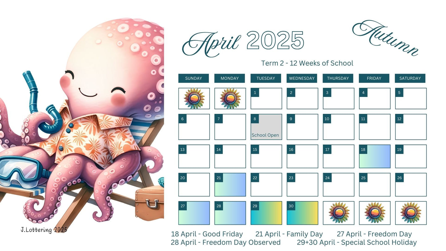 Summer Theme 2025 Calendar