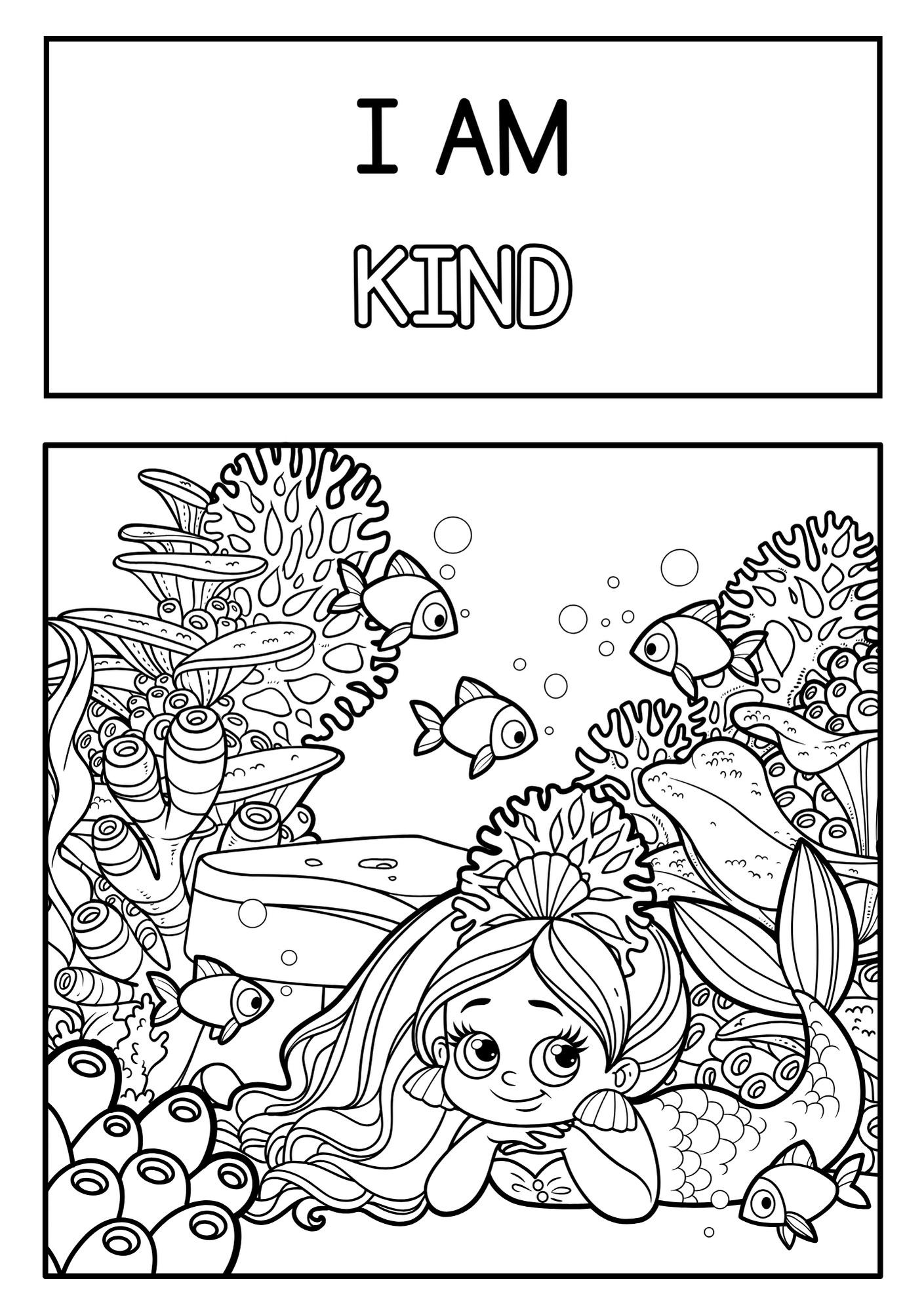 Mermaid Affirmation Colouring book