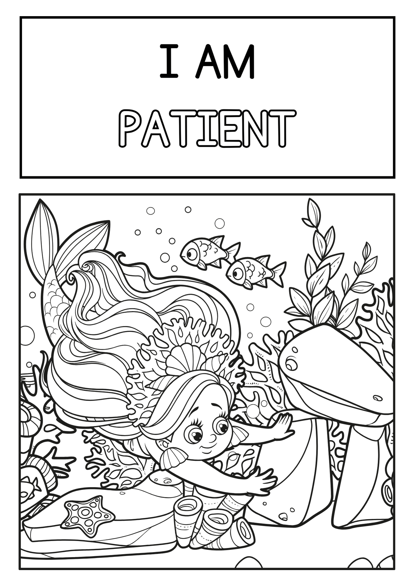 Mermaid Affirmation Colouring book